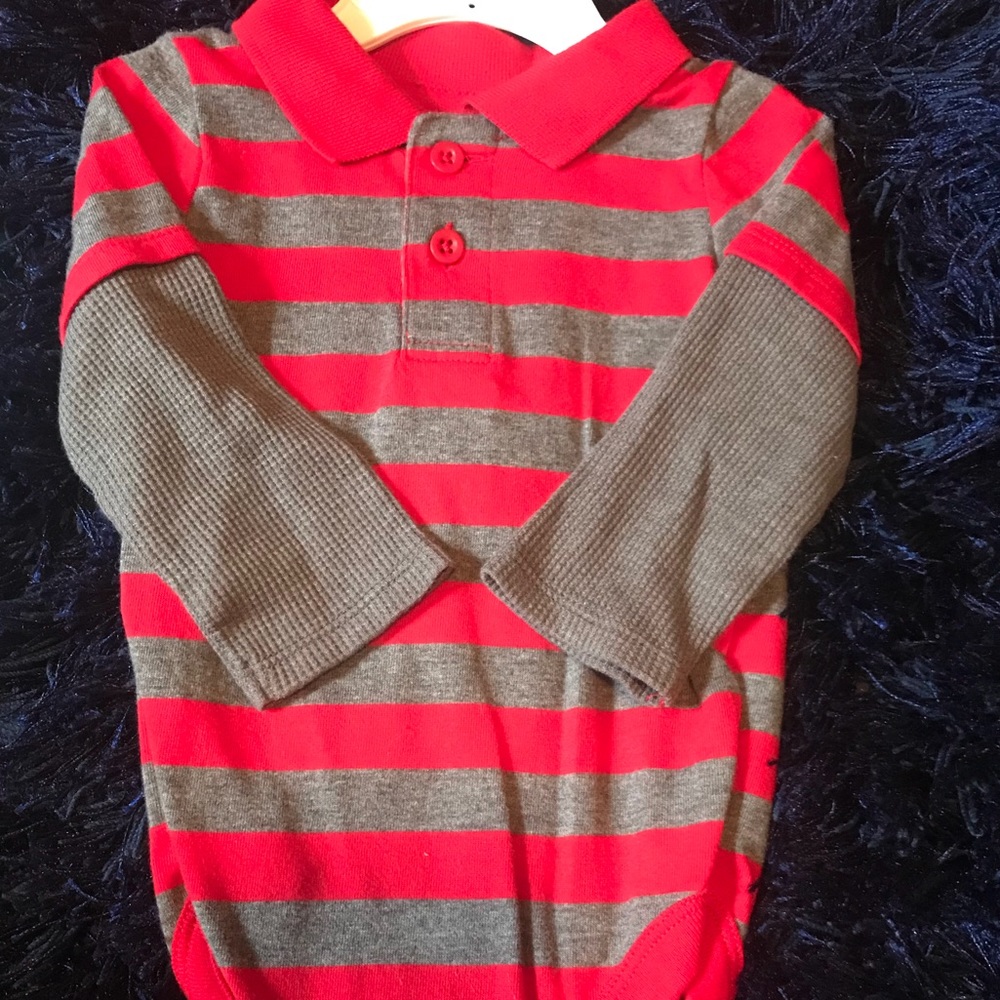 Striped onesie with collar